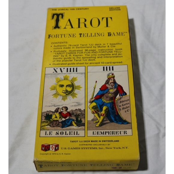US Games Systems Other - SOLD!!  VTG Tarot Card Deluxe Edition 1JJ Deck Switzerland